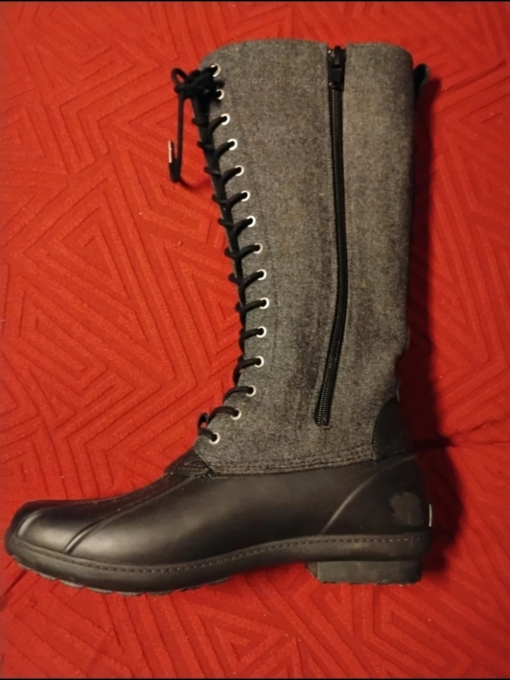 Michael Kors  wool accent Black Rubber Sole Boot